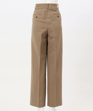 23区 【エステータ】ウールリネン タックワイドパンツ カーキ系