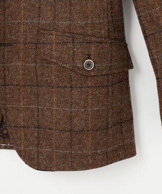 JOSEPH ABBOUD 【ツィード/UKファブリック】 ツイード　ウィンドーベン ジャケット ダークブラウン系4