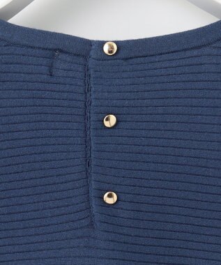 J.PRESS LADIES 【洗える】VIS/PE RIB ドルマンスリーブ ニット ダルブルー系