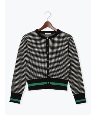 Te chichi バイカラークラシカルカーディガン ブラック