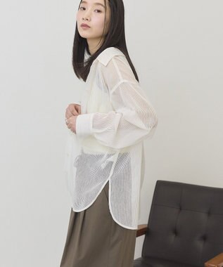 AMERICAN HOLIC メッシュ長袖シャツ Ivory