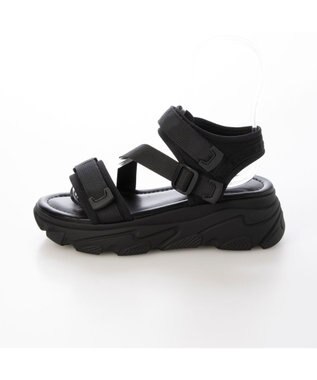 MODE ET JACOMO <noyau>トリプルベルクロ厚底スポーツサンダル ブラック