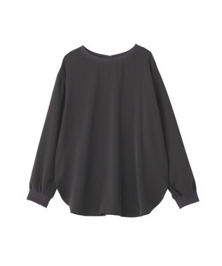 YECCA VECCA 2wayリブMIXジョーゼットブラウス Charcoal Gray