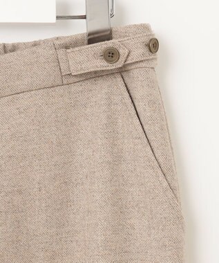 J.PRESS LADIES クラシカル ヘリンボーン セミワイド パンツ ベージュ系