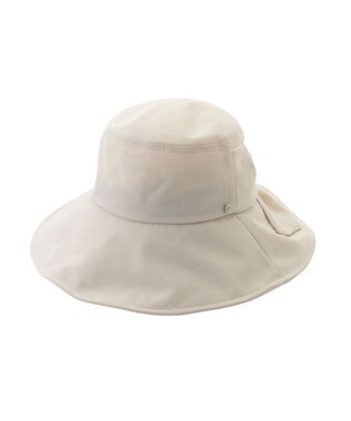 MOONBAT 【遮光100％/遮熱/UV】HIROKO KOSHINO(ヒロコ コシノ)遮光 ビッグリボンハット 帽子 広つば ゆったりMサイズ 手洗い可能/サイズ調整可能/日本製 ベージュ