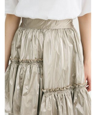 Green Parks ・ＥＬＥＮＣＡＲＥ　ＤＵＥ　メタリックティアードスカート Gold