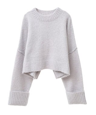 Green Parks ・Ｐｅｔｉｔ　Ｆｌｅｕｒ　ブークレワイドニット Light Gray