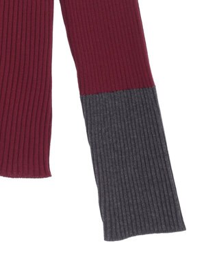 earth music&ecology ハイネックリブニットプルオーバー Bordeaux