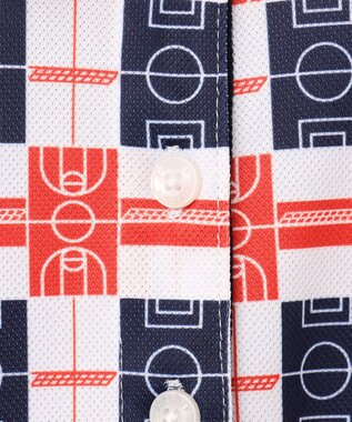 23区GOLF 【WOMEN】【吸水速乾/UVカット】フィールドチェック柄ポロシャツ ネイビー系3