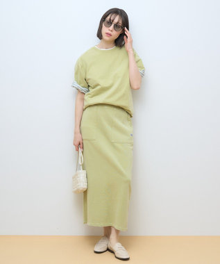 AMERICAN HOLIC DISCUS パウダーブリーチ加工Tシャツ Pistachio