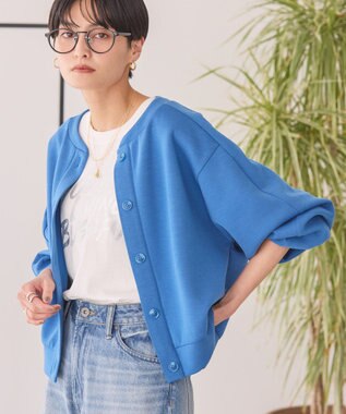 AMERICAN HOLIC ポンチクルーネックカーディガン Blue