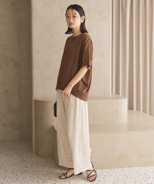 AMERICAN HOLIC 【新色追加】【接触冷感】コクーンシルエットカットソー Brown