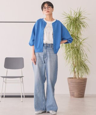 AMERICAN HOLIC ポンチクルーネックカーディガン Blue