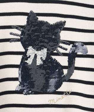 ANY KIDS ミラクルスパンコール 長袖 Tシャツ ボーダー