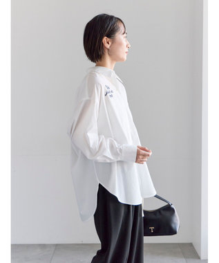 Te chichi ポイント刺繍シャツ オフホワイト