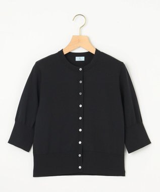 組曲 L ドライタッチ 5分袖カーディガン ブラック系
