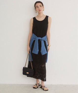 WEGO 【ANGIE VINTAGE】クロシェレースセットワンピース ブラック