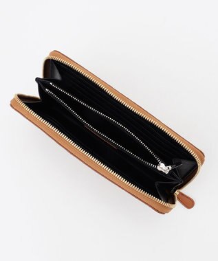 JOSEPH ABBOUD 【長財布】カウレザー エンボスメッシュ キャメル系
