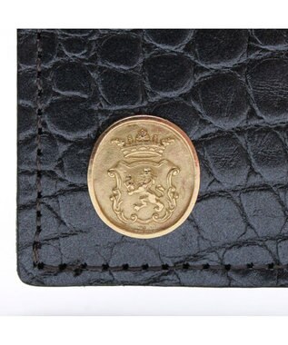 A.D.M.J. 【牛革】クロコ型押し/ロングウォレット オニキスパール