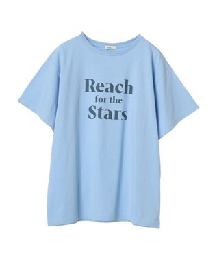 earth music&ecology アソートロゴプリントＴ Light Blue