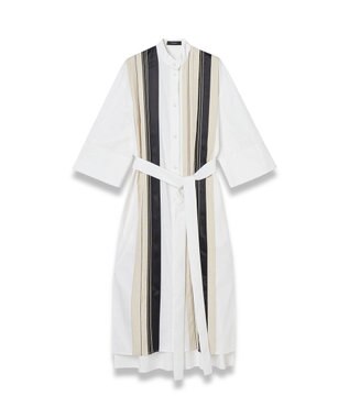 JOSEPH 【洗える】ポプリンカラーブロック　シャツドレス B&W Quail