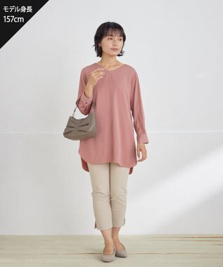 Tiaclasse 【小倉優子さん着用・日本製・洗える】サーラドライ・テーパードパンツ ベージュ