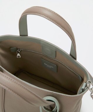 TOPKAPI 【Breath TOPKAPI】DUAL デュアル シュリンクレザー バイカラー トートバッグ チャーム付き グレージュ