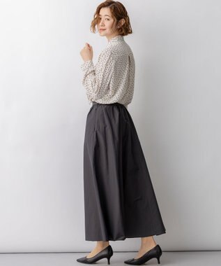 23区 L 【先行予約】ナイロンコットンタフタ フレアスカート ダークブラウン系