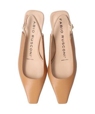 INTER-CHAUSSURES 【FABIO RUSCONI】スクエアトウバックバンドパンプス ベージュ