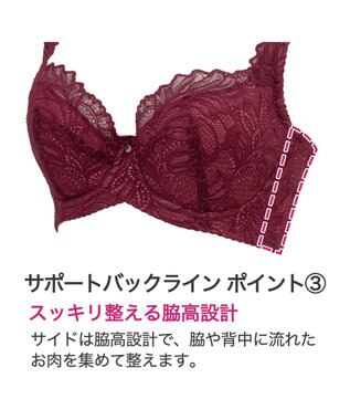 BRADELIS New York 【BRADELIS New York】サポートバックラインブラ23A1 グラマーバストをスッキリさせる補正ブラ ボルドー