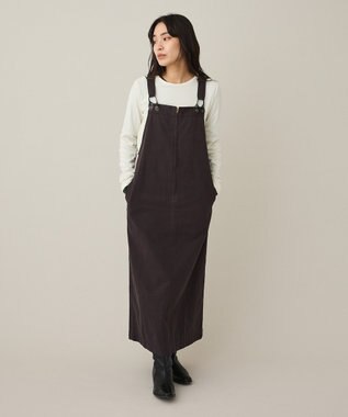 CRAFT STANDARD BOUTIQUE フロントジップジャンパースカート Charcoal Gray