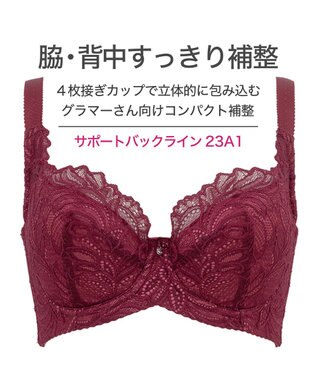BRADELIS New York 【BRADELIS New York】サポートバックラインブラ23A1 グラマーバストをスッキリさせる補正ブラ ボルドー