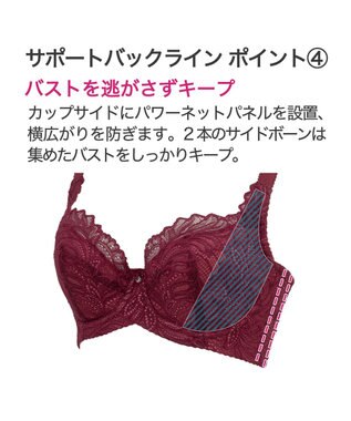 BRADELIS New York 【BRADELIS New York】サポートバックラインブラ23A1 グラマーバストをスッキリさせる補正ブラ ボルドー