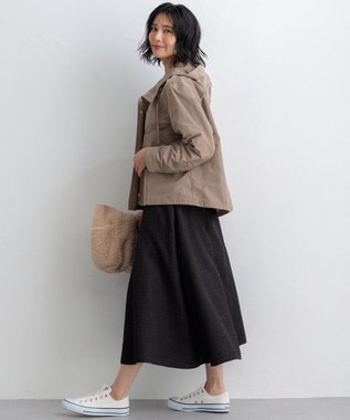 23区 【撥水加工/洗える】ブライトタフタ マウンテンパーカー モカ系