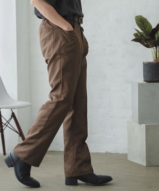 WEGO セミフレアスラックス ブラウン