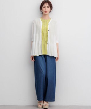 組曲 L 【先行予約】シアーニット　ティアードカーディガン オフ系