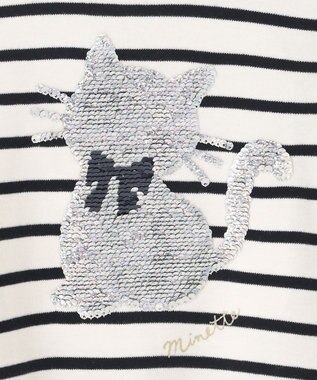 ANY KIDS ミラクルスパンコール 長袖 Tシャツ ボーダー