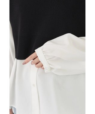 earth music&ecology ＳＥＴ２点ニットベスト＋シャツ Black