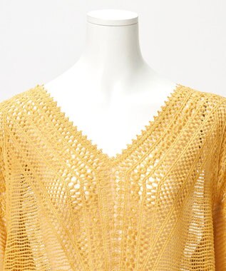 23区 【GOLD LABEL】コットンレーシー ニット マスタード系