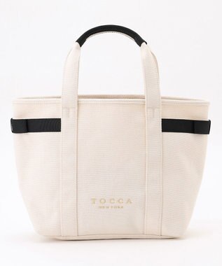 TOCCA 【A4サイズ対応】SIDE RIBBON CANVASTOTE トートバッグ オフ×ブラック系