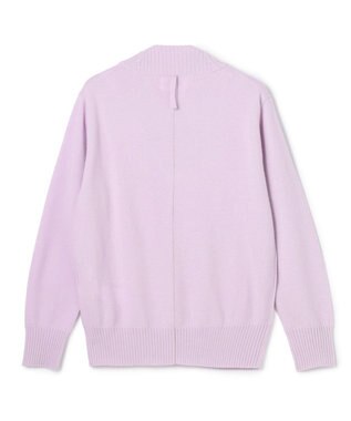 BEIGE， 【洗える】POMPE / ウールカシミヤ配色ラインVネックニット Lilac×Taupe