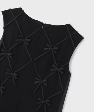 GRACE CONTINENTAL リボンモチーフドレス ブラック