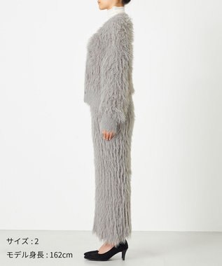 NAVE 【ReNAVE・洗える】メルティーシャギーニット カーディガン ライトグレー系