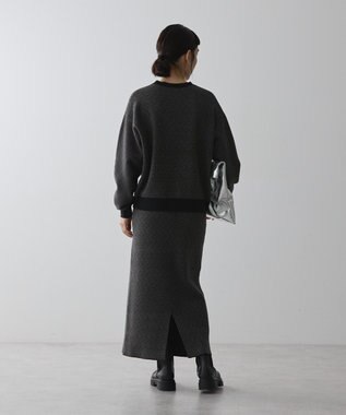 AMERICAN HOLIC バイパチ幾何学柄ニットプルオーバー Gray Mixture