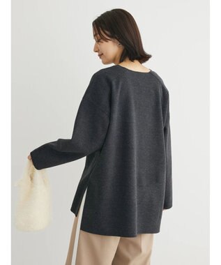 Green Parks 圧縮ポンチキーネックチュニック Dark Gray Mixture