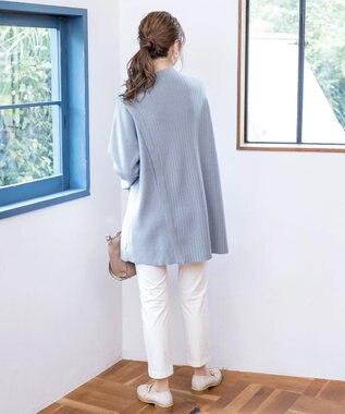 Tiaclasse L 【洗える】1枚でもレイヤード効果のあるサイドボタンチュニック ブルー