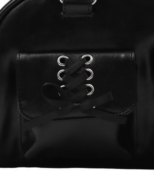 WEGO レースアップボストンバッグ ブラック