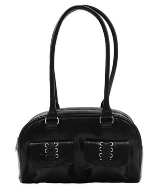 WEGO レースアップボストンバッグ ブラック