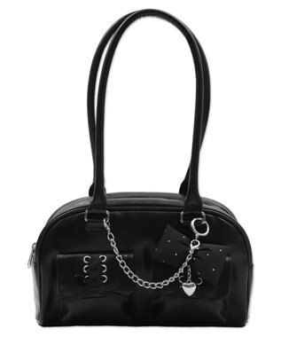 WEGO レースアップボストンバッグ ブラック