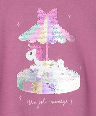 ANY KIDS ミラクルスパンコール 長袖 Tシャツ ローズ